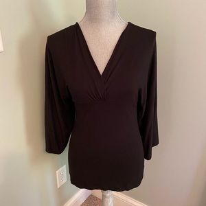 Gathered V-Neck 3/4 drape sleeve Tunic